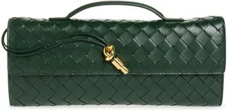 Bottega Veneta Long Andiamo Intrecciato Clutch Bag in Alpine Green-Muse Brown at Nordstrom