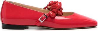 Mach & Mach Ballerine Puffy Heart - Rosso