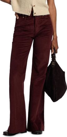 Rag & Bone Skylar High Rise Corduroy Trouser In Burgundy