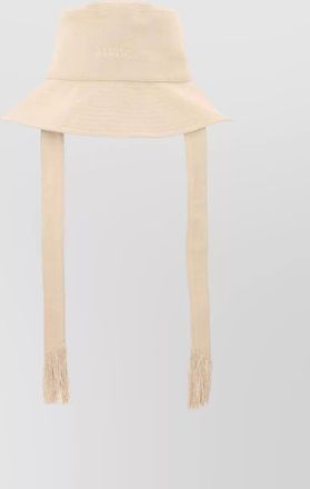 Isabel Marant wide brim hat frayed edges long straps