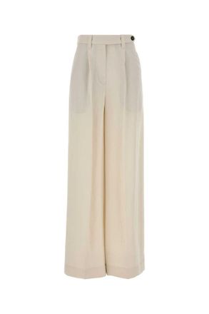 Brunello Cucinelli Beige Tailored Pleated Pants