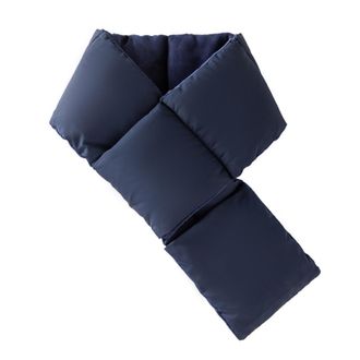 Teakea Winter warm scarf womens outdoor sports skiing cold-proof cross down cotton fleece-lined pocket scarf