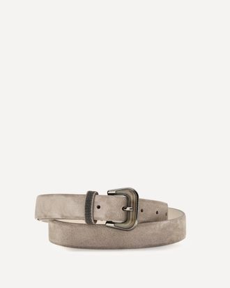 Brunello Cucinelli Suede Belt with Shiny Loop Female M