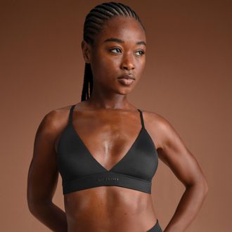 Nike Womens SKIMS Shine Triangle Bra in Black | BRSPT7842W-OBD