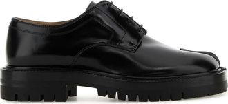 Maison Margiela Black Leather Tabi Lace Up Shoes