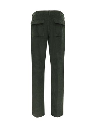 Etro Mens Corduroy Pants Roma Moss Green Cotton Trousers