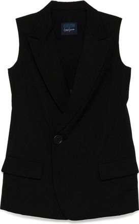 Yohji Yamamoto wide notch lapels gilet - women - Cupro/Wool - 2 - Black