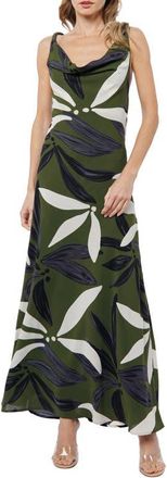 Ciebon Charrisse Abstract Floral Print Maxi Dress in Green Multi at Nordstrom, Size X-Small
