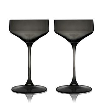 Viski Reserve Nouveau Crystal Coupes in Black at Nordstrom