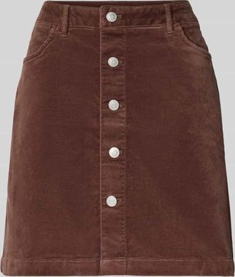 Tom Tailor Denim Ausgestellter Mini-Rock aus Baumwoll-Mix in Schoko, Größe XS