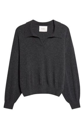 Lisa Yang Katriel Cashmere Polo Sweater in Charcoal at Nordstrom, Size 1
