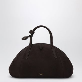 Alaia Brown nubuck top-handle bag