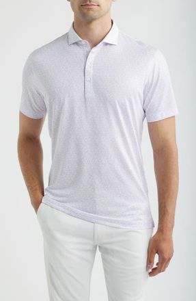 Johnnie-O Pip Floral Performance Jersey Polo in Viola at Nordstrom, Size Xx-Large