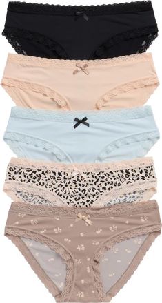 Honeydew Intimates Petra 5-Pack Mid Rise Hipster Briefs in Basics at Nordstrom Rack, Size X-Large