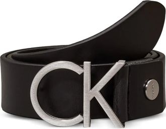 Calvin Klein logo leather belt - women - Calf Leather - 100 - Black