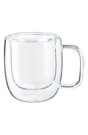 Zwilling Sorrento Plus 2-Piece Double Wall Glass Espresso Mug Set in Clear at Nordstrom