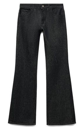 Mango Low Rise Straight Leg Jeans in Black at Nordstrom Rack, Size 10