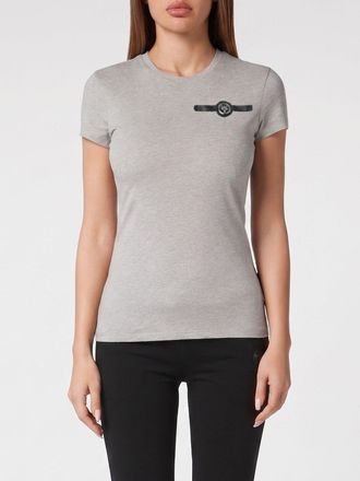 Plein Sport T-shirt slim fit in jersey con logo a contrasto