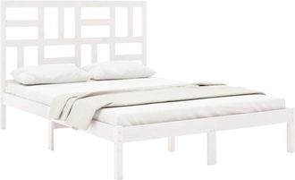 vidaXL Estructura De Cama Madera Maciza Blanca King Size 150x200 Cm Vidaxl
