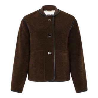 Silvian Heach Gralib Chaqueta de Pelo Sint&eacute;tico - Jackets - Mujer - Marr&oacute;n - XS