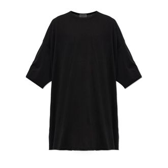 Yohji Yamamoto Tops, Heren, Zwart, L, Katoen, Cotton Cashmere Single Jersey Big SS Tee