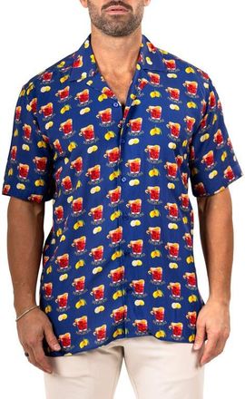 Maceoo Apachi Marthyr0248 Blue Camp Shirt at Nordstrom, Size 3