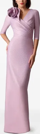 Teri Jon Abito da sera con applicazione - Rosa