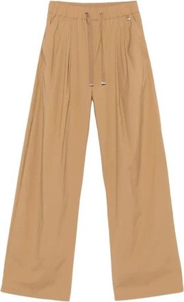 Herno Light Stretch Nylon Broek - Dames - Wijde Broeken - Bruin - M - Nylon - Broeken