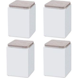 OEM (bianco 10 Cm) 4 Piedini Di Supporto Per Mobili Autoadesivi In Acciaio Al Carbonio, Quadrati 6x6 Cm, Per Divano, Letto, Mobile Tv, Rialzo Per Mobili, 