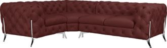 HOME AFFAIRE Chesterfield-Sofa »Amaury L-Form« moderne Chersterfield-Optik, Breite 262 cm, Fussfarbe wählbar