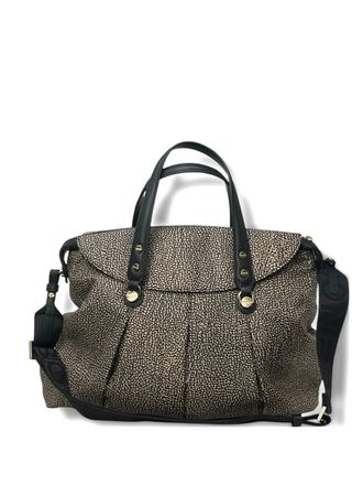 Borbonese large printed tote bag - women - Fabric/Leather - One Size - Black