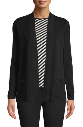 Anne Klein Malibu Open Front Cardigan in Anne Black at Nordstrom, Size X-Small P