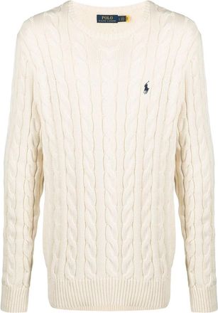 Ralph Lauren Off-white Cable-knit Cotton Jumper