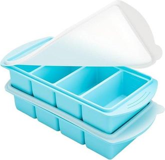 OEM Bandeja De Silicona Para Cubitos De Hielo Con Tapa, 2 Piezas, Sin Bpa, Reutilizable, F&aacute;cil De Extraer Los Cubitos De Hielo, Verde