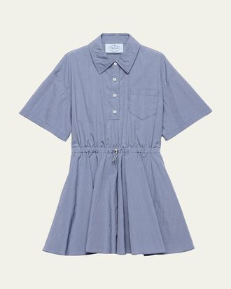 Prada Re-Nylon Drawstring Mini Shirtdress