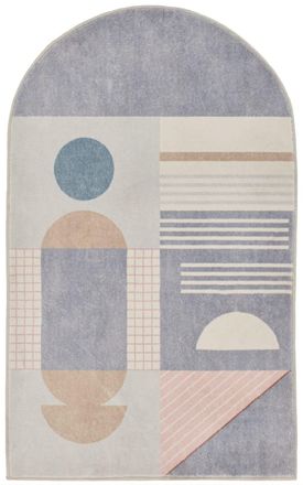 Gino Falcone Alfombra de ba&ntilde;o mullida - gris multicolor 70x120 cm