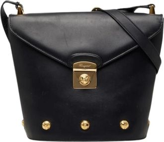 Ferragamo Pre-owned Shoulder Bag - Dames - Vintage Schoudertas - Zwart - ONE Size - Leer - Vintage