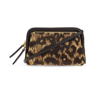 Etro Etro, Cross Body Bags, female, Brown, Size: ONE SIZE Raffia Doc Pouch with Animal Embroidery