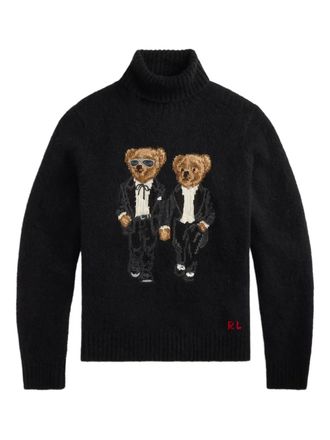 Polo Ralph Lauren Polo Bears embroidered jumper - men - Wool/Alpaca Wool/Nylon - M - Black