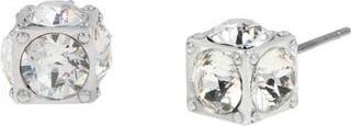 AllSaints Cube Crystal Stud Earrings in Rhodium at Nordstrom Rack