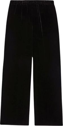 Aspesi Broeken, Dames, Zwart, XS, Wijde Velvet Broek