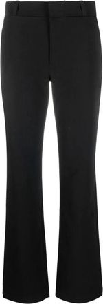 Proenza Schouler Zwarte Wijde Pijpen Casual Broek - Dames - Slim Fit Broeken - Zwart - XS - Katoen - Broeken