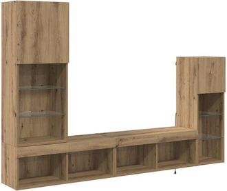 vidaXL TV Wall Units Wall-mounted 4 pcs Artisan Oak Engineered Wood vidaXL