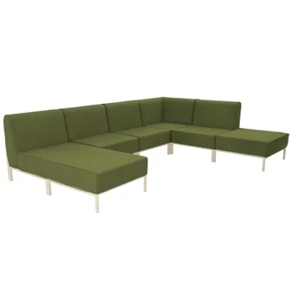 Oviala Conjunto modular de jard&iacute;n bajo para 6 personas verde caqui
