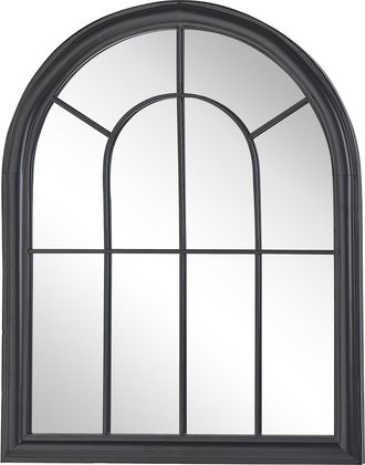 Beliani Beliani - Espejo De Pared De Metal Negro 69 X 89 Cm Efecto Envejecido Forma De Ventana Tradicional Vintage Embry