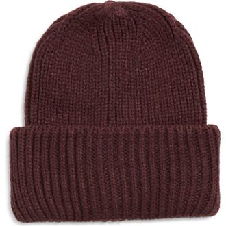Treasure & Bond Classic Knit Cuffed Beanie in Burgundy Fudge at Nordstrom Rack