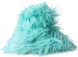 Dolce & Gabbana Mint Green Acrylic Fur Womens Bucket Hat Modacrylic Polyester