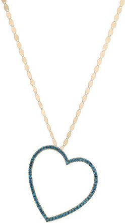 Lana Jewelry Denim Blue Diamond Open Heart 14K Gold Pendant Necklace in Yellow Gold at Nordstrom, Size 18