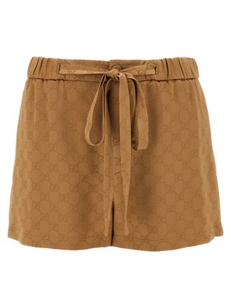 Gucci Pantalones Cortos De Satén Gucci Gg