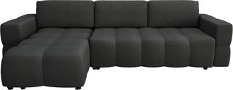 Sia Home Sof&aacute; cama izquierdo con arc&oacute;n 5 plazas tejido tramado gris